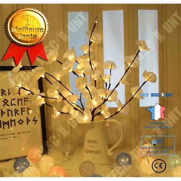 TD® Led string light Simulering fjäril orkidé gren lampa hem sovrum semester dekoration - Modell: WHITE - MILEDCB0