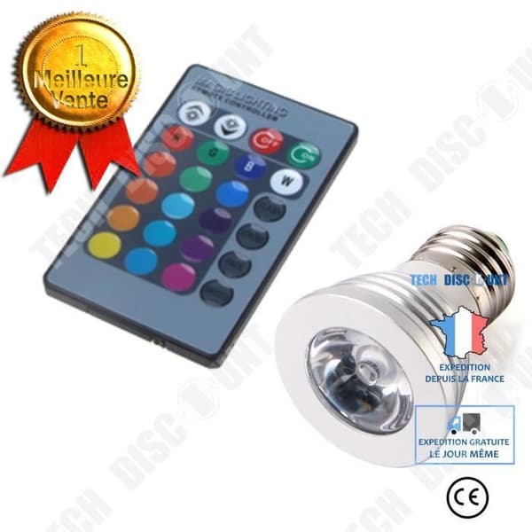 TD® glödlampa med fjärrkontroll 3W E27 RGB LED/ Fjärrkontrolllampa 16 färger /
