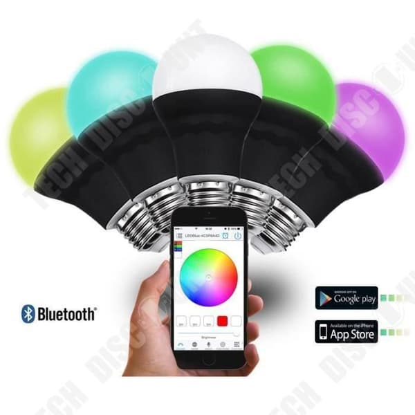 TD® RGBW LED-lampa Bluetooth Smartphone-kontroll iOS Android-app- Multicolor Magic Smart Light Bulb E27 7W
