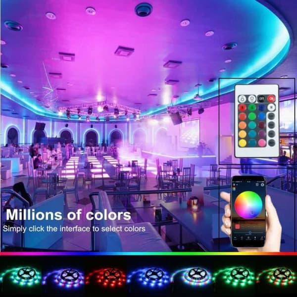 10m TEMPSA LED-ljusremsa - 3528SMD RGB vattentät - 24-knapps fjärrkontroll
