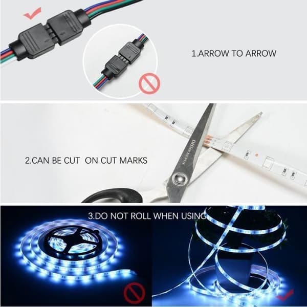 10m TEMPSA LED-ljusremsa - 3528SMD RGB vattentät - 24-knapps fjärrkontroll