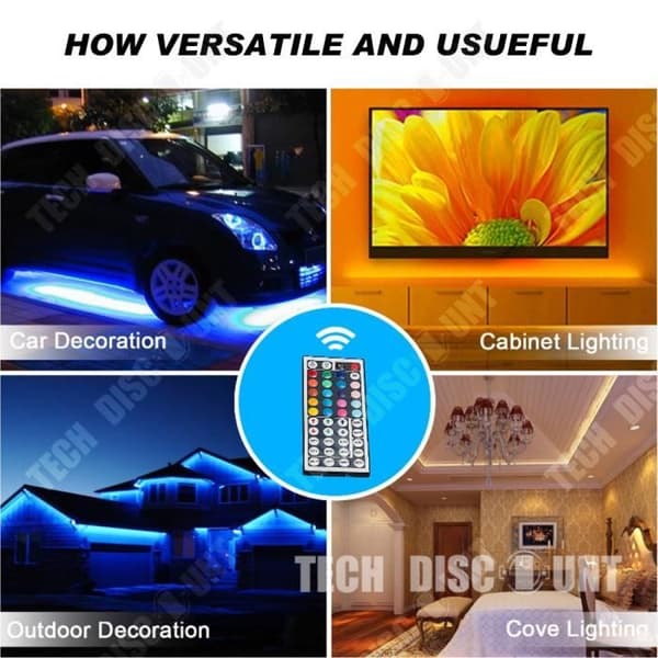 TD® LED Strip Light Girlander Flexibel Flerfärgad Dekoration Jul Födelsedag Halloween Sträng Trädgårdsceremoni Bröllop 60 LE