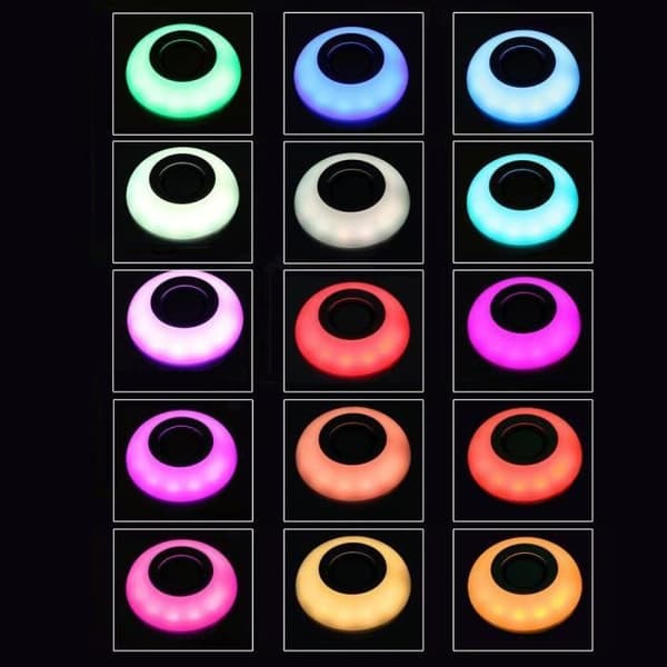 12W E27 LED RGB trådlös Bluetooth-högtalare Glödlampa Music Play Lampa + Fjärrkontroll XFM70519624_1904 Vit