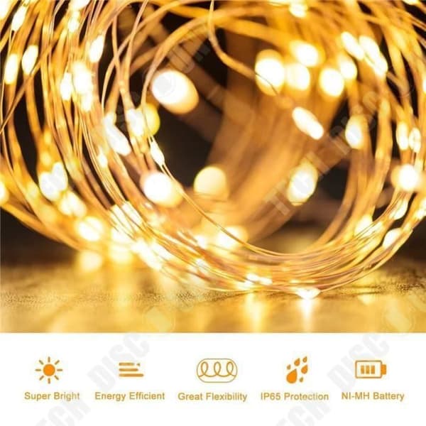 TD® LED String Lights 5-10-20-30-40-50M Solar String Lights Copper Wire Fairy Lights - Modell: Lila 5M 50LED