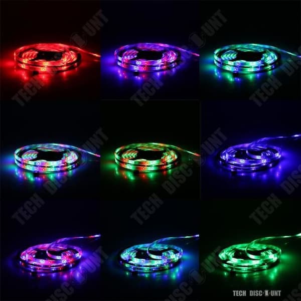 TD® Led Strip Färgglada lampor Vattentät Elcykel Hjul Knappkontroll +44 Strömförsörjning 5A Trädgårdsdekoration Fest Upplyst