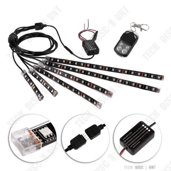 TD® kedja led motorcykel cykel lumens bil band list neon ljus flerfärgad exteriör dekoration fjärrkontroll auto present lyser upp