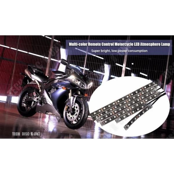 TD® kedja led motorcykel cykel lumens bil band list neon ljus flerfärgad exteriör dekoration fjärrkontroll auto present lyser upp