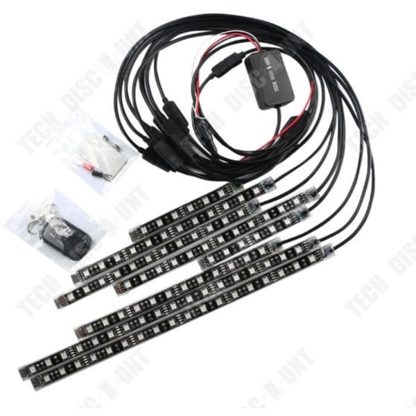 TD® kedja led motorcykel cykel lumens bil band list neon ljus flerfärgad exteriör dekoration fjärrkontroll auto present lyser upp