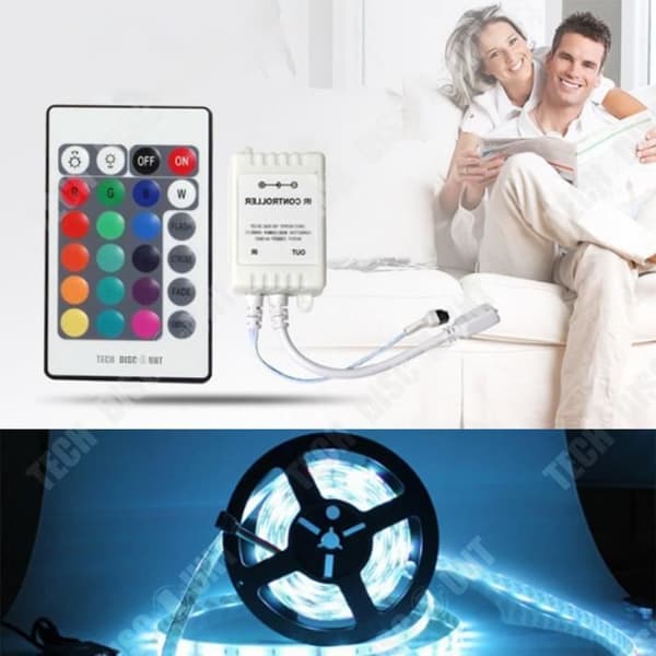 TD® LED-remsa färgglada ljus blinkande band strömförsörjning vattentät flerfärgad infraröd fjärrkontroll lysande flexib