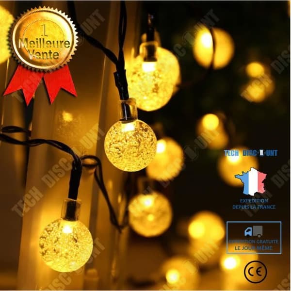 TD® 1 st Solar Fairy Lights, varma LED Fairy Lights String av lampor dekoration med, café, trädgård, varmvit