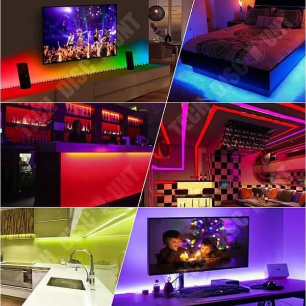 TD® 44 Key RGB Light Strip Set Färgglad färgskiftande Vattentät infraröd fjärrkontroll 12V LED Strip Light