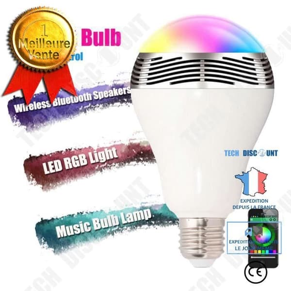 TD® Smart Bulb WiFi Bluetooth 4.0 Högtalare LED RGB Audio E27 Smart glödlampa Lampa För Home Hotel