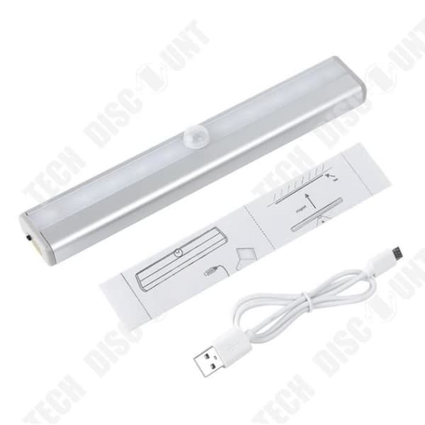 TD® Human Body Intelligent Induction Light Bar, vitt ljus, USB-batteriladdning, LED-skåp, ljus