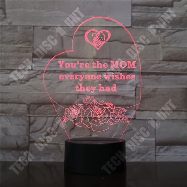 TD® Love love stereovision färgglad 3D nattlampa LED-instickslampa vid sängkanten kreativ mamma plot present