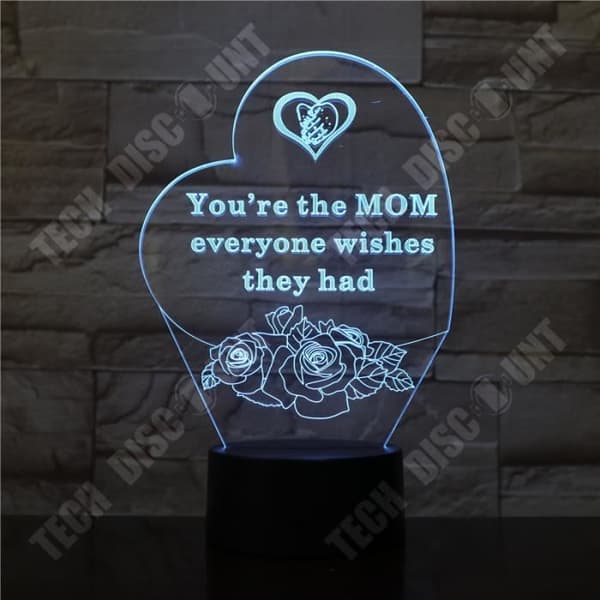 TD® Love love stereovision färgglad 3D nattlampa LED-instickslampa vid sängkanten kreativ mamma plot present