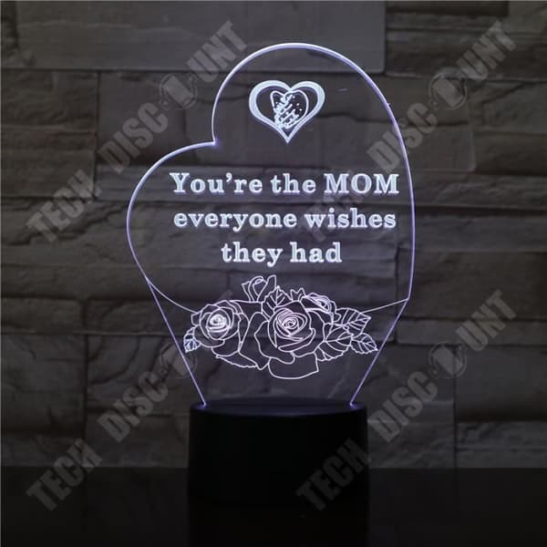 TD® Love love stereovision färgglad 3D nattlampa LED-instickslampa vid sängkanten kreativ mamma plot present