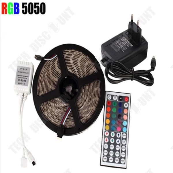 TD® 10M 5050 SMD RGB LED 2X5M 600LEDs strip IR-fjärrkontroll med 44 tangenter