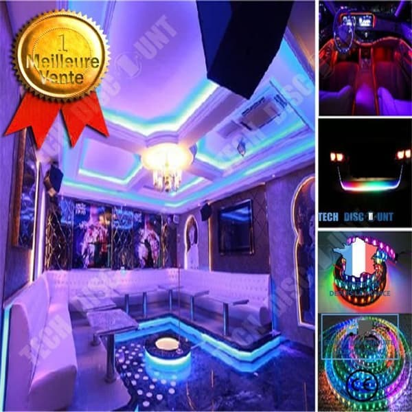 TD® 10M 5050 SMD RGB LED 2X5M 600LEDs strip IR-fjärrkontroll med 44 tangenter