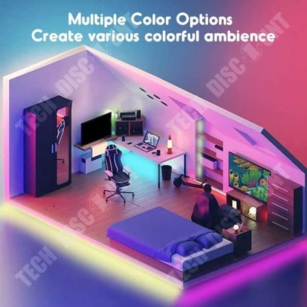 TD® LED Ribbon 5m Intelligent Light Strip 5050 Multicolor Fjärrkontroll byte Synkronisera Rytm Musik Led Ribbon Bröllop F