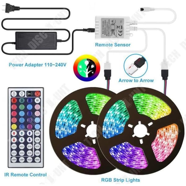 TD® Smart LED Strip 5050 Flerfärgad fjärrkontroll Synchronized Change Rhythm Music 5m LED Ribbon Bröllopsfest