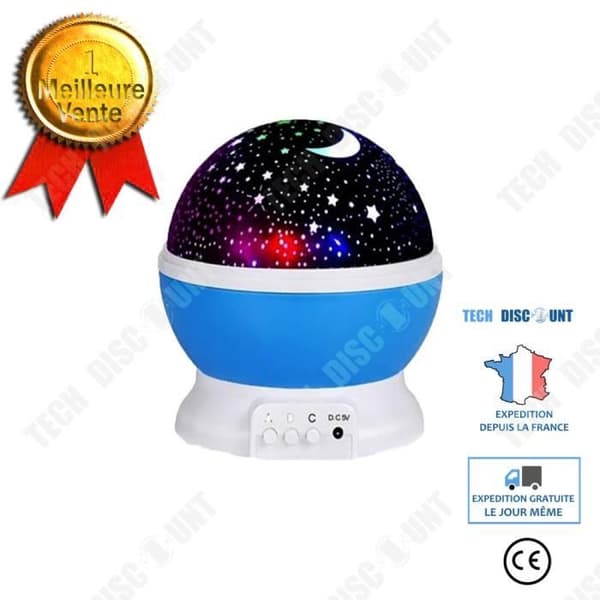 TD® Färgglad roterande stjärnhimmelsprojektionslampa Creative Light Toy