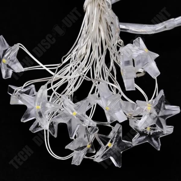 TD® Vattentät LED Koppartråd Stjärna Fairy Lights Christmas Fairy Lamp Bröllopsfest Dekor, varmvit 2m