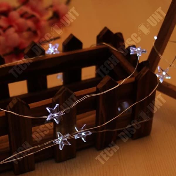 TD® Vattentät LED Koppartråd Stjärna Fairy Lights Christmas Fairy Lamp Bröllopsfest Dekor, varmvit 2m
