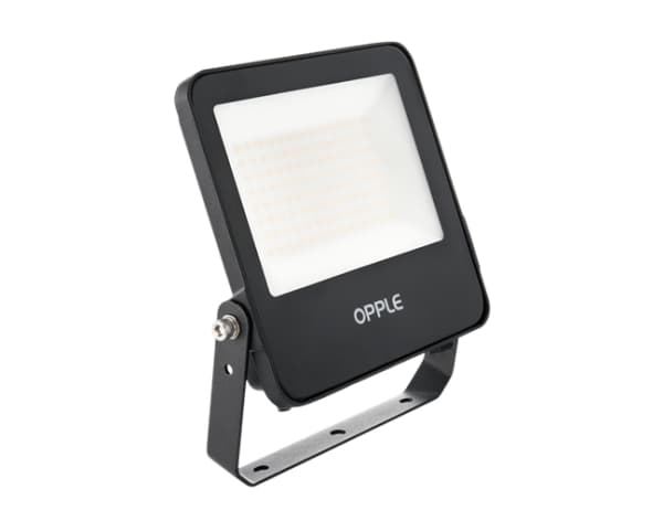OPPLE Lighting LEDFlood-E3 Re170-50W-830-BL, Sort, IP66, Aluminium, Polykarbonat (PC), Herdet glass, I, IK07, 1 m