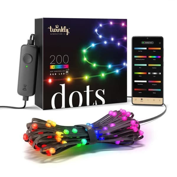 LED-girland - TWINKLY - Prickar - 200 RGB lysdioder - 10 meter - Transparent kabel Multifärg