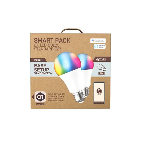 PACK 2 ANSLUTNA AMPULER A60 E27 800LM 9W RGB+CCT D60*H118