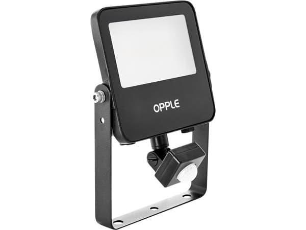 OPPLE Lighting Re144-10W-840-BL-MD, Sort, IP65, Aluminium, Polykarbonat (PC), Herdet glass, I, IK07, 1 m