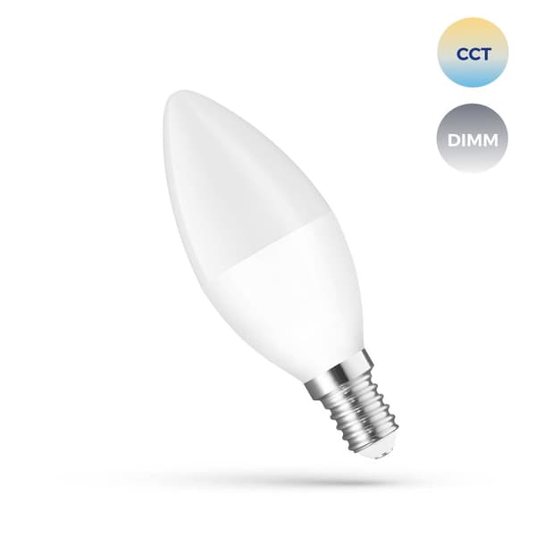 Spectrum LED dimbar LED-lampa 5W E14 Wi-Fi SMART CCT WOJ14413