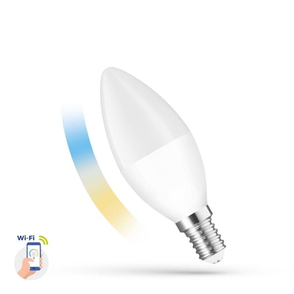Spectrum LED dimbar LED-lampa 5W E14 Wi-Fi SMART CCT WOJ14413