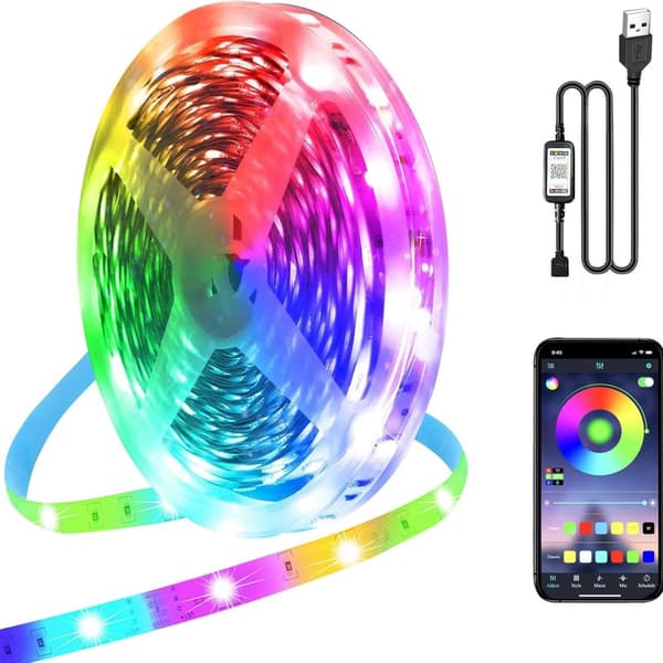 INF Smarte USB LED Strip Lights Music Sync APP-kontroll  3 m