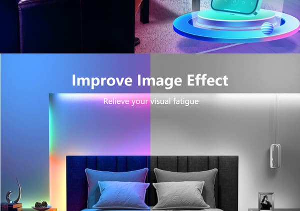 INF Smarte USB LED Strip Lights Music Sync APP-kontroll  3 m