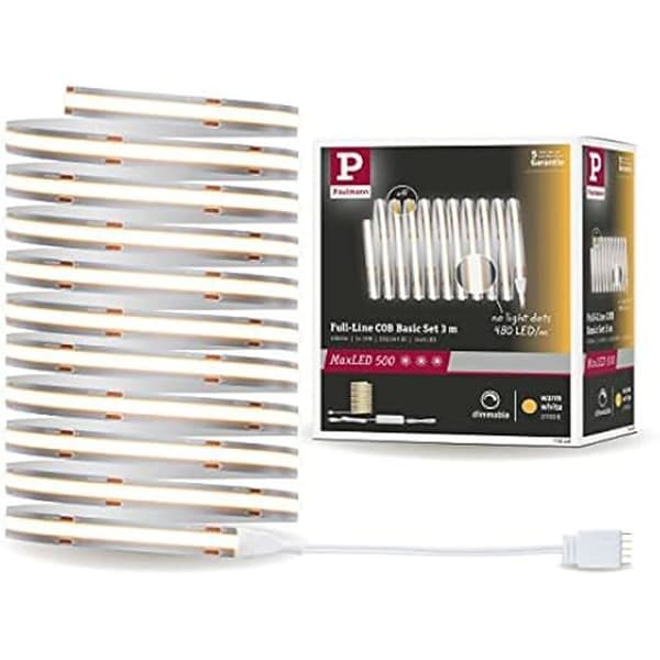 Strip LED - PAULMANN - MaxLED 500 - 3m - 19W - 1500lm - 480LEDs/m - 2700K - Silver plast Silver
