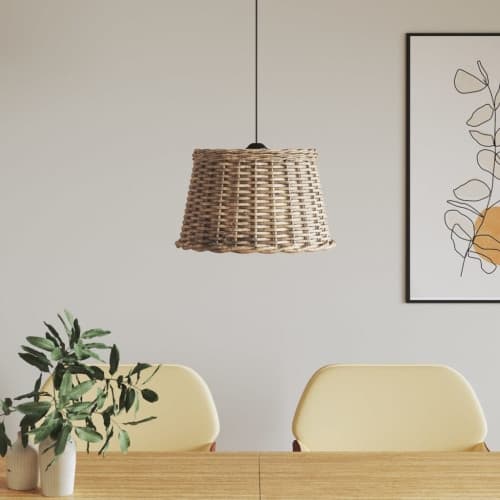 Taklampskärm brun Ø45x28 cm korgmaterial