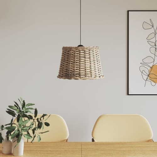 Taklampskärm brun Ø40x26 cm korgmaterial