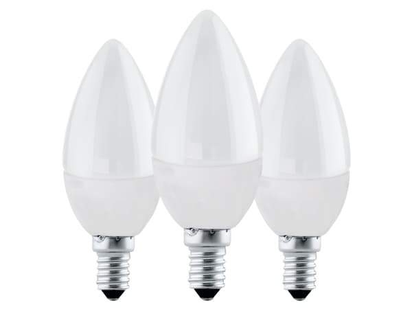 EGLO E14 LED C37 opal kertepære med varmt hvidt lys, 3 styks pakke