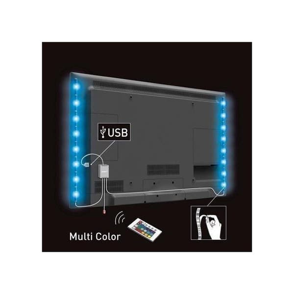 Solight SET 2x LED RGB Strip för TV med fjärrkontroll IP65 LED/USB 50cm