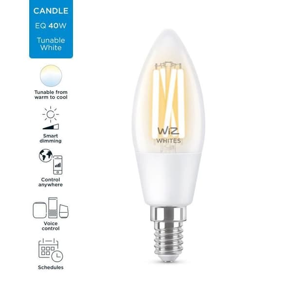 WiZ E14 40W glödlampa med variabel vit flamma