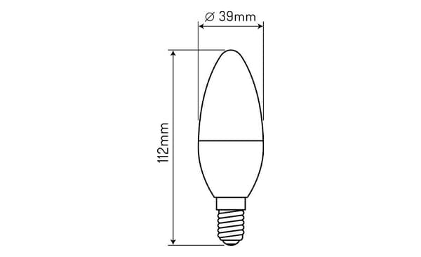 LED-pære E14 9W 2700K VARM 1260lm 170-250V C37 LED-KEARTELINE PRIME