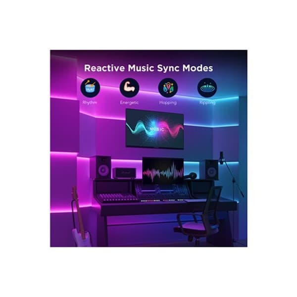 LED-remsa - GOVEE - RGBICW - 5 m - Flerfärgad - WiFi + BT