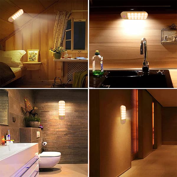 Oppladbar LED-vegglampe med magnetisk brakett