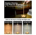 Miniatyrbilde 3 av 5: LED-bordlampe i aluminium med justerbar lysstyrke og USB-lading - Gull