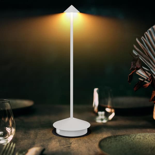 LED-bordlampe i aluminium med justerbar lysstyrke og USB-lading - Hvit