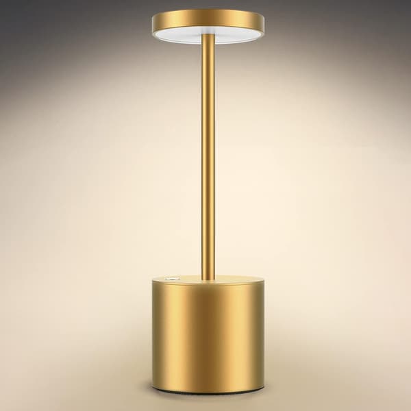 LED-bordlampe i aluminium med to lysniveauer og USB-opladning - Guld