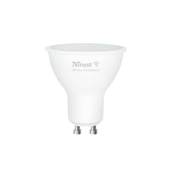 Smart glödlampa - TRUST - Smart WiFi LED-spot GU10 - Vit - Wi-Fi - 345 lm - Dimning 10-100%