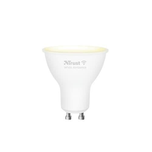 Smart glödlampa - TRUST - Smart WiFi LED-spot GU10 - Vit - Wi-Fi - 345 lm - Dimning 10-100%