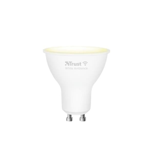 Smart glödlampa - TRUST - Smart WiFi LED-spot GU10 - Vit - Wi-Fi - 345 lm - Dimning 10-100%